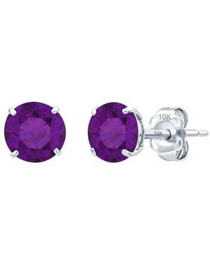 MaxColor 14K 1.40 Ct. Tw. Amethyst Stud Earrings - Purple
