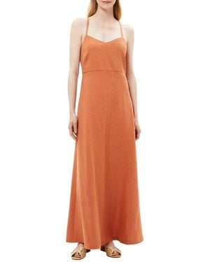 Theory Haranna Linen-blend Maxi Dress - Orange