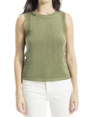 Max Studio Linen-Blend Sweater Top - Green