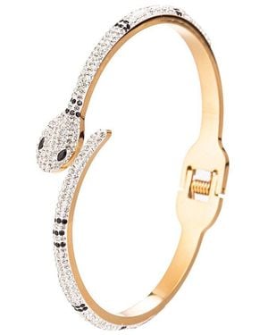 Eye Candy LA Cz Spotted Snake Cuff Bracelet - Metallic