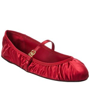 Dolce & Gabbana Dg Logo Satin Flat - Red