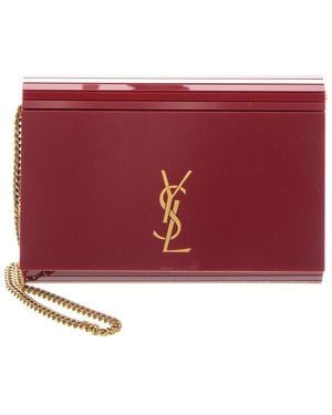 Saint Laurent Vicky Minaudiere Plexiglas Shoulder Bag - Red