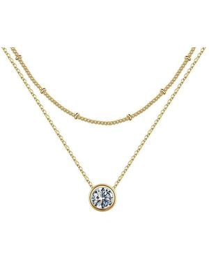 Liv Oliver 18k Plated Cz Double Row Necklace - White