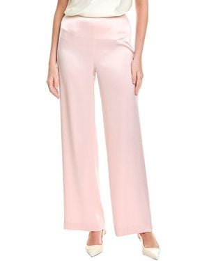St. John Liquid Satin Elastic Waist Pull-On Pant - Pink