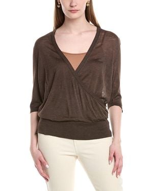 Lafayette 148 New York Silk Wrap Jumper - Brown