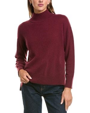 Hannah Rose Basic 100% Cashmere Mock Neck Jumper - Red