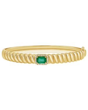 Sabrina Designs 14k 1.02 Ct. Tw. Diamond & Emerald Stackable Bangle Bracelet - Multicolour