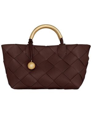 Rebecca Minkoff Frankie Woven Mini Leather Tote - Brown