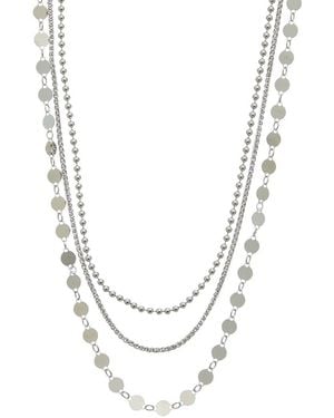 Italian Gold Over Silver 18K Plated Multi Strand Necklace - Metallic