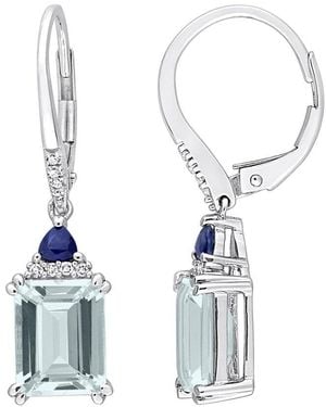 Rina Limor Silver 4.18 Ct. Tw. Diamond & Gemstone Earrings - White