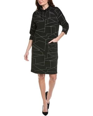 Joseph Ribkoff Drawstring Front-Pocket Midi Dress - Black