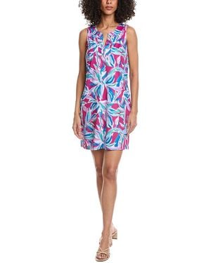 Stella Parker Notch Neck Dress - Blue