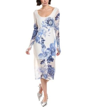 Alice + Olivia Delora Scoop Neck Ankle Length Dress - Blue