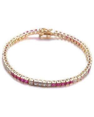 Genevive Jewelry 14k Over Silver Tennis Bracelet - White