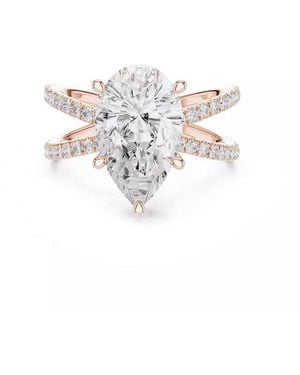 Lab Grown Diamonds 14K Rose 4.00 Ct. Tw. Lab-Grown Diamond Ring - White
