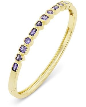 Savvy Cie 14K Plated Cz Bangle Bracelet - Metallic
