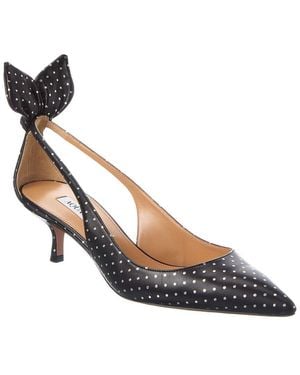 Aquazzura Bow Tie 50 Leather Slingback Pump - Blue