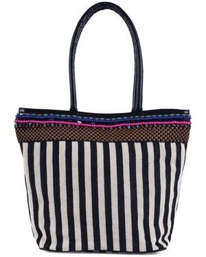 Guadalupe Ife Stripes Tote - Black