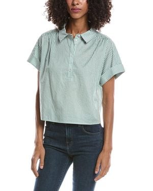 Bernardo Shirred Popover - Blue