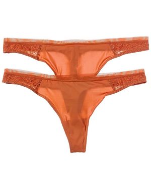 Lively 2pk The Palm Lace Thong - Orange