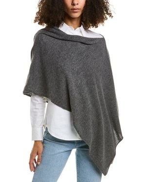 La Fiorentina Basic Cashmere Poncho - Grey