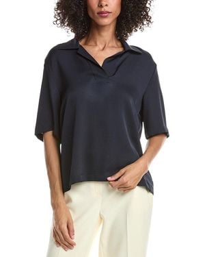Theory Silk Polo Top - Blue