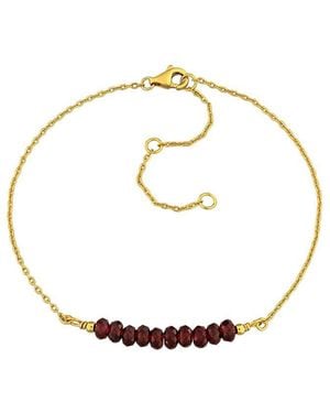Rina Limor 0.97 Ct. Tw. Garnet Bead Bar Bracelet - White