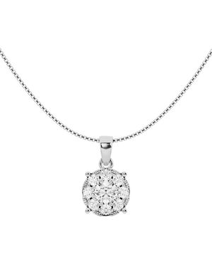 Lab Grown Diamonds 14K 1.50 Ct. Tw. Lab-Grown Diamond Cluster Pendant Necklace - White