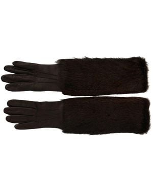 Dolce & Gabbana Leather Gloves - Black