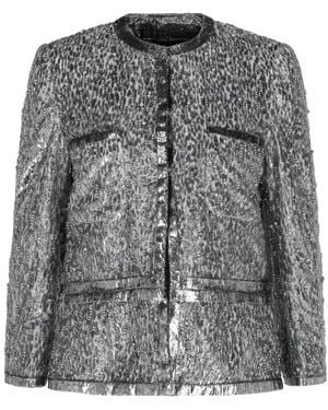 Givenchy Animal Print Single-Breasted Jacket - Grey