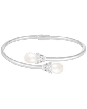 Splendid 8.5-9Mm Pearl Cz Bypass Bracelet - White