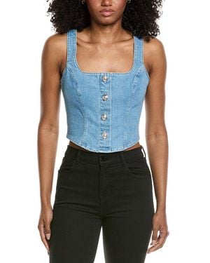 L'Agence Saga Button Front Tank - Blue
