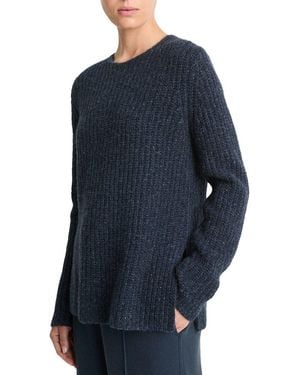 Vince Ribbed Donegal Cashmere Tunic - Blue