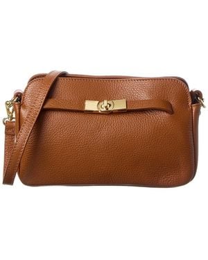 Italian Leather Crossbody - Brown