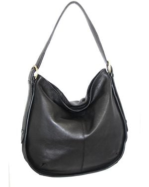 Nino Bossi Carlotta Hand-Dyed Vintage Leather Hobo Bag - Black