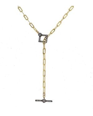 Rachel Reinhardt Jewelry 14K Over Cz Paperclip Chain Necklace - White