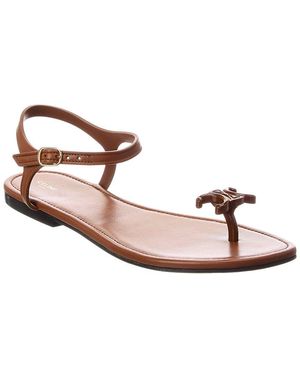 Celine Triomphe Leather Thong Sandal - Pink