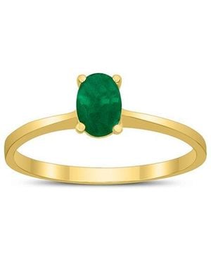 Gem Spark 14K 0.45 Ct. Tw. Emerald Ring - Multicolour