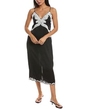 Rag & Bone Ann Embroidered Slip Dress - Black