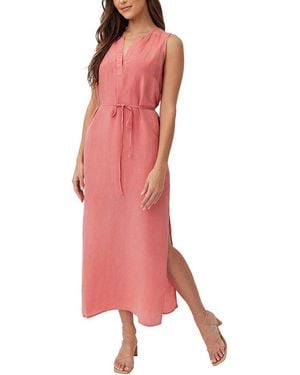 Bella Dahl Sleeveless Belted Linen-Blend Maxi Dress - Pink