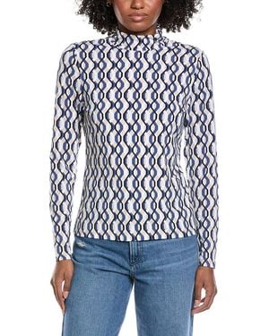 Laundry by Shelli Segal Long Sleeve Mock Neck Top - Blue