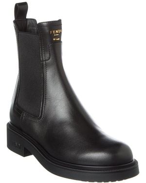 Fendi Filo Leather Biker Boot - Black