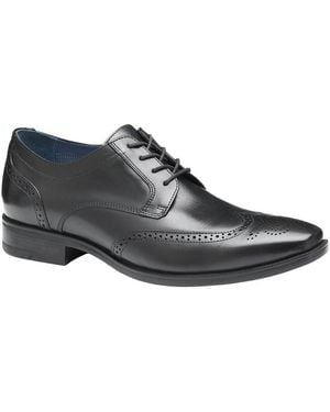 Johnston & Murphy Gibbons Wingtip Leather Oxford - Black