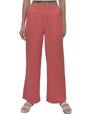 DKNY Wide Leg Pleated Pant - Red