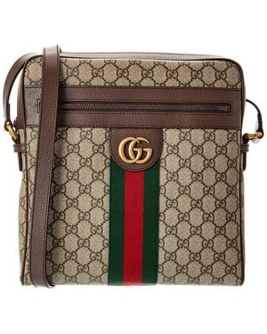 Gucci Ophidia Small Gg Supreme Canvas & Leather Messenger Bag - Brown