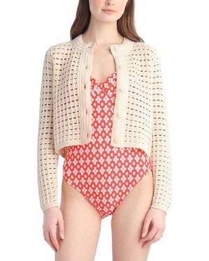Draper James Crochet Wool-Blend Cardigan - Red