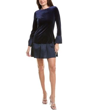 Adrianna Papell Velvet Combo Midi Dress - Black