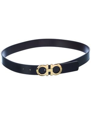 Ferragamo Reversible & Adjustable Leather Belt - Blue