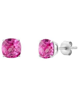 MaxColor 14K 2.10 Ct. Tw. Lab-Grown Created Sapphire Stud Earrings - Pink