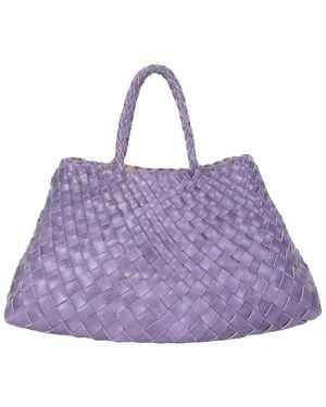 Tiffany & Fred Paris Woven Leather Tote - Purple